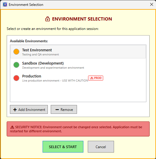 Environment Selection